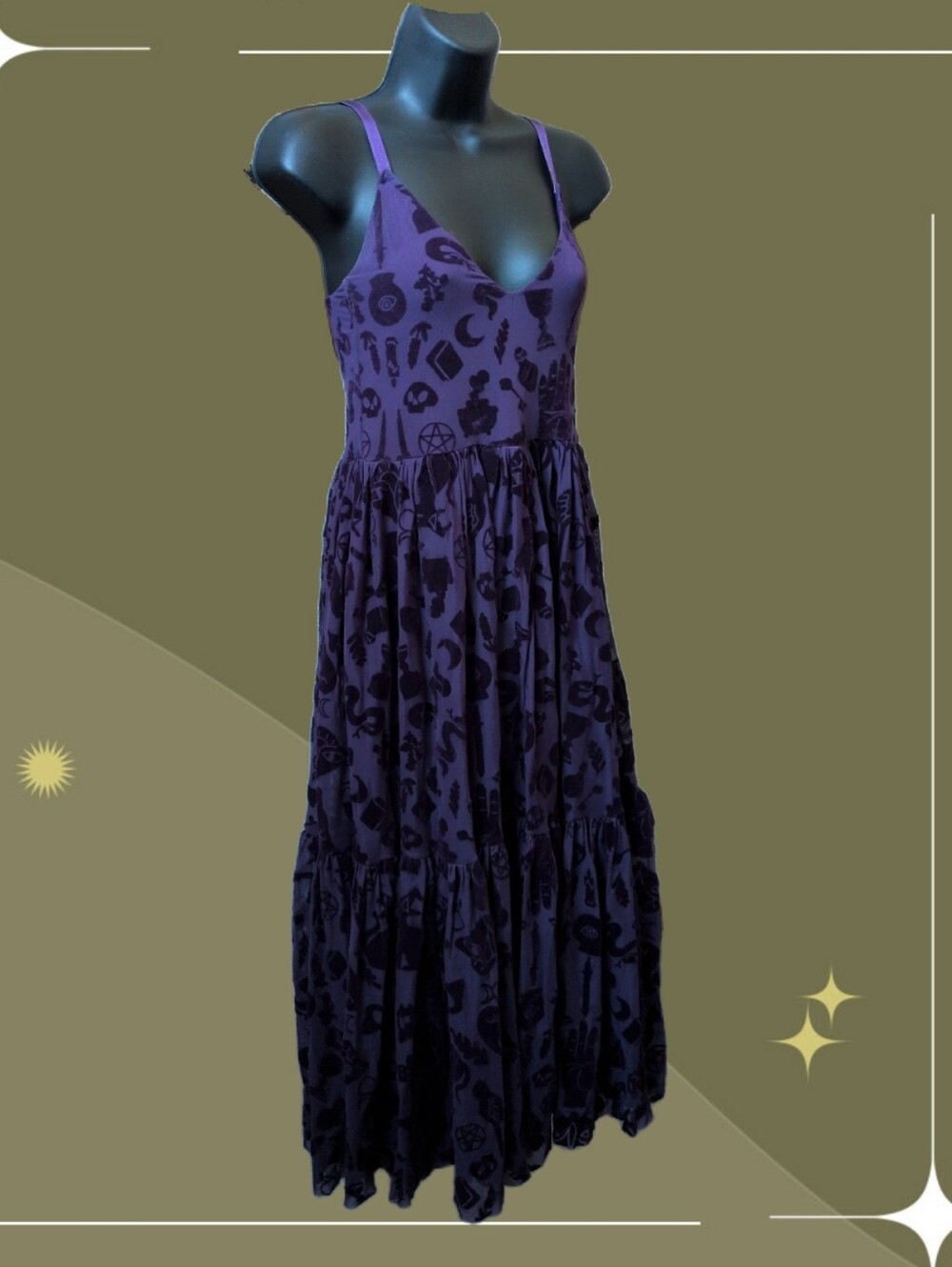 ✨ Witch's Altar Purple Sheer Midaxi Dress by BlackMilk Clothing xxs
